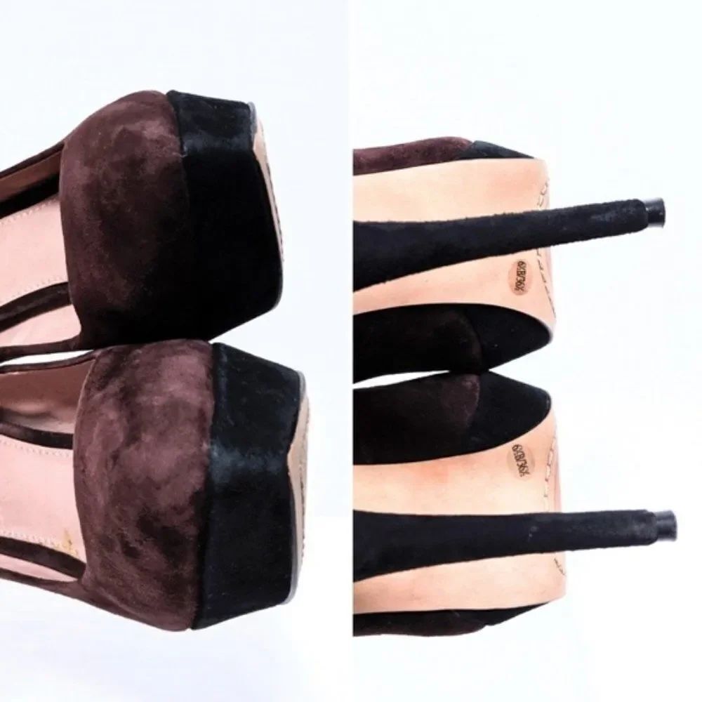 VINCE CAMUTO Ritz Suede Two-Tone Platform Heels 6.5 - Picture 7 of 9